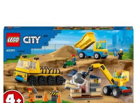 LEGO City Great Vehicles 60391 - Camiões de Construção e Grua com Bola Destruidora Online