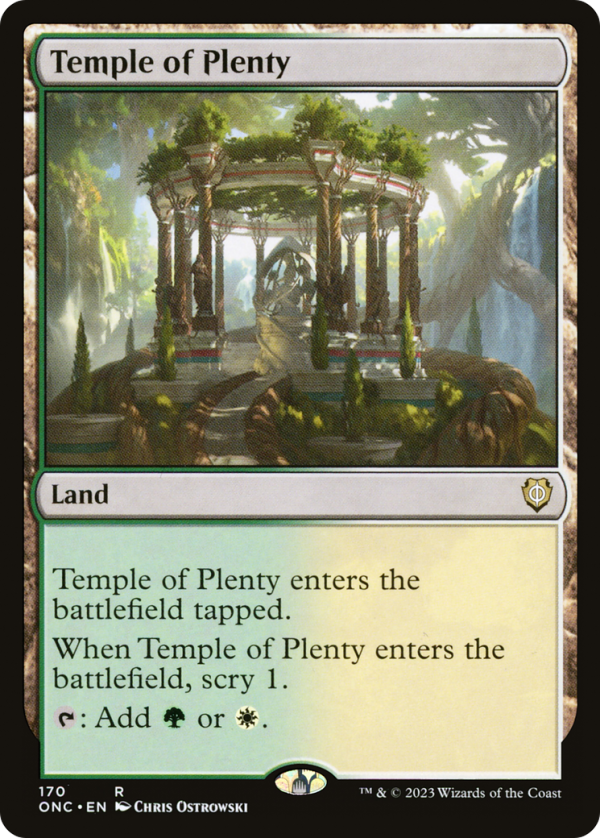 Temple of Plenty [Phyrexia: All Will Be One Commander] on Sale