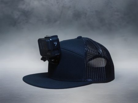 #ActionHatCustom: 7-Panel Black Mesh Flat Bill Online