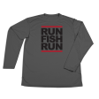 #RUNFISHRUN YOUTH Performance Long Sleeve Shirt - Black on Sale