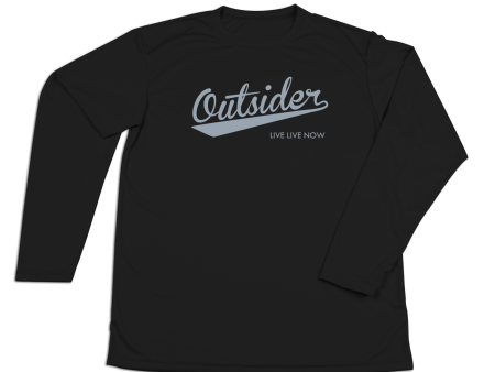 #OUTSIDER Performance Long Sleeve Shirt - Gray Print Hot on Sale