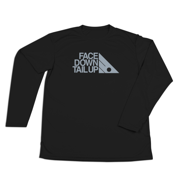 #FACEDOWNTAILUP Performance Long Sleeve Shirt - Gray Print Fashion