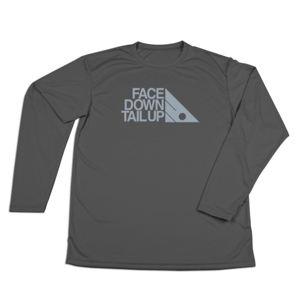 #FACEDOWNTAILUP Performance Long Sleeve Shirt - Gray Print Fashion