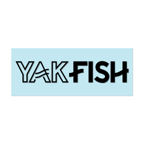 #YAKFISH Logo - 11  Black Decal Online now