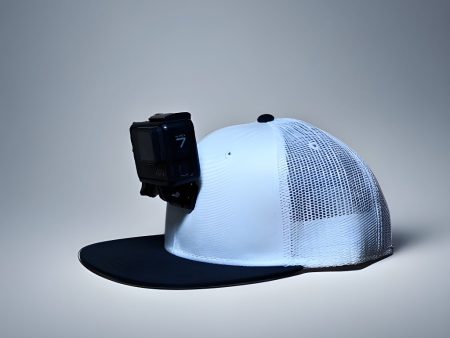 #ActionHatCustom: White Mesh Black Flat Bill Cheap