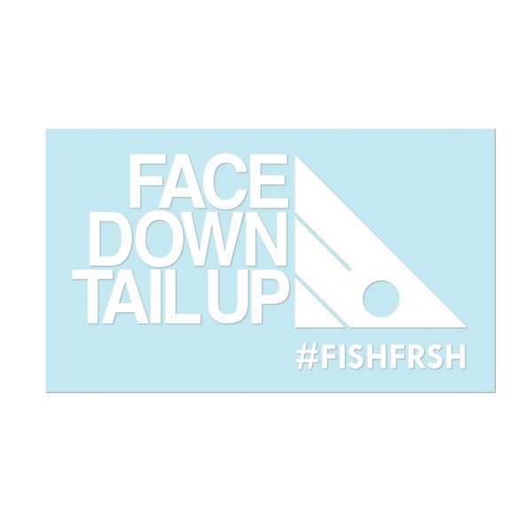 #FACEDOWNTAILUP - 6  White Decal Online Hot Sale