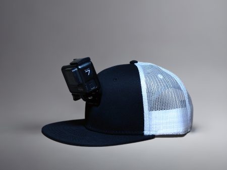 #ActionHatCustom: Black White Mesh Flat Bill For Sale