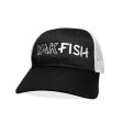 #YAKFISH Mesh Hat - Black White Curved Bill Fashion