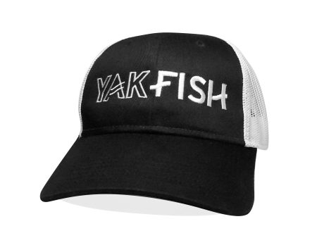 #YAKFISH Mesh Hat - Black White Curved Bill Fashion