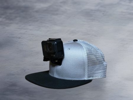 #ActionHatCustom: Gray Mesh Flat Bill For Discount